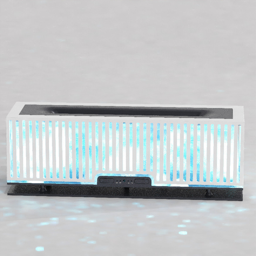 Vertical Wood Grain Hollow Flame Humidifier Simulation